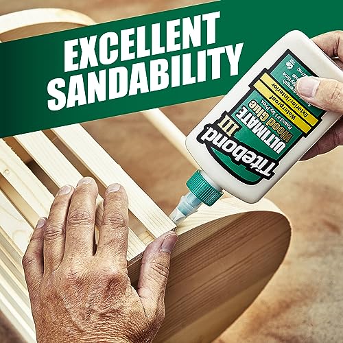 Titebond III Ultimate Wood Glue 16-ounce bottle, waterproof adhesive for woodworking projects