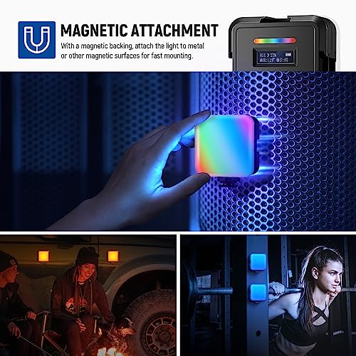 NEEWER RGB62 Magnetic RGB Video Light with Upgraded App Control RGB62 (1-Pack) w/o Desk Tripod