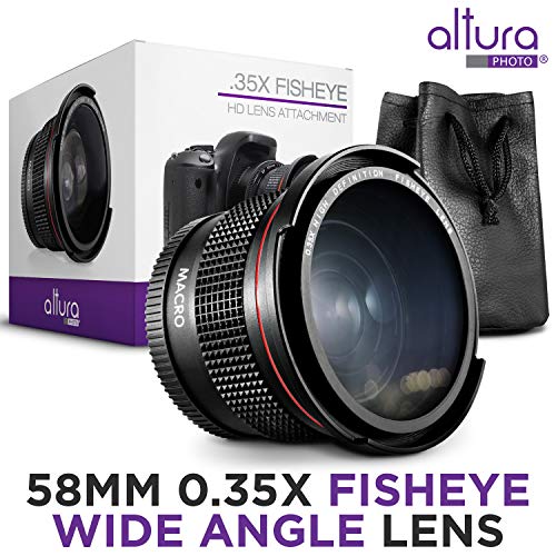 Altura Photo 58mm 0.35x Fisheye Wide Angle Lens with Macro for Canon DSLR
