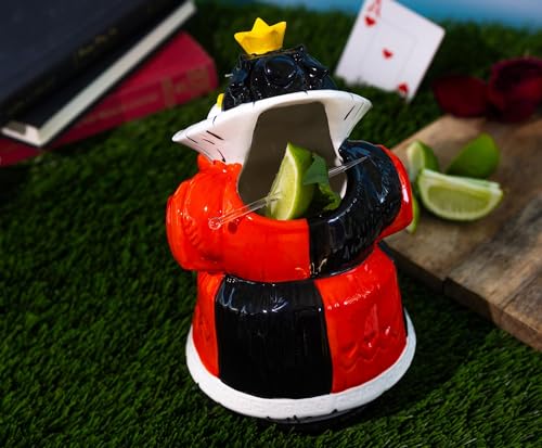 Geeki Tikis Disney Alice In Wonderland Queen of Hearts Ceramic Mug | Party Cocktail Tumbler For Liquor and Beverages | Holds 34 Ounces