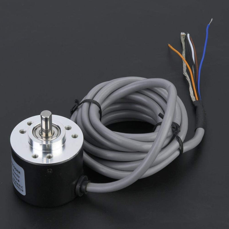 [Australia - AusPower] - 5-26V DC Incremental Rotary Encoder, ABZ 3 Phase General Purpose Encoder with NPN Open-Collector Output, 38mm Diameter, 2m Wiring (2500 P/R) 