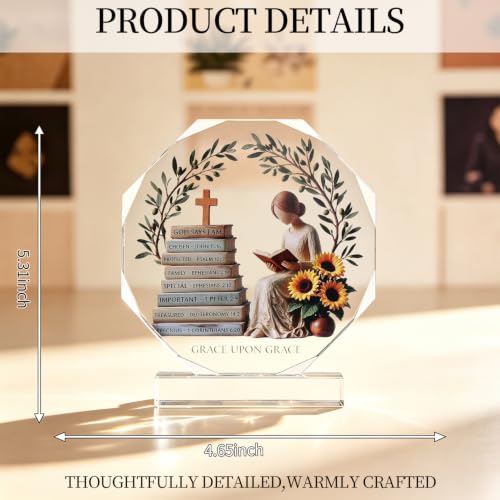 Christian Gifts for Women Birthday 5 Inch Bible Verse Desk Decor