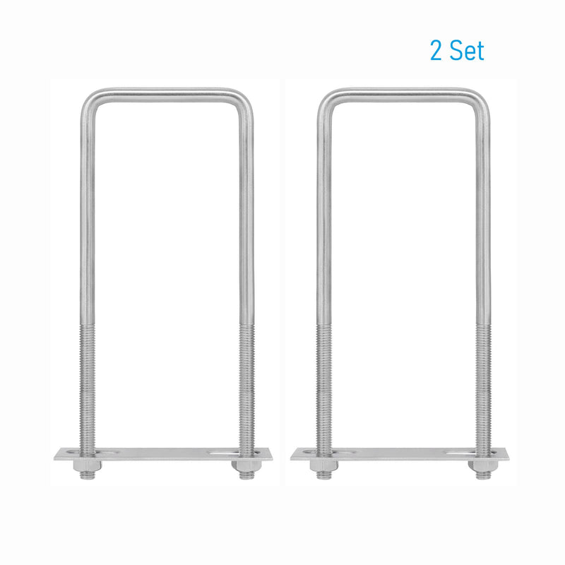 [Australia - AusPower] - 2 Sets 304 Stainless Steel Square U-Bolts 2.76"(70mm) Inner Width, 7.09"(180mm) Length Stainless M8 with Nuts, Frame Plate, Accessories for Automobiles Trailer, Boat Trailer Industrial Parts 70×180mm (W*L) 