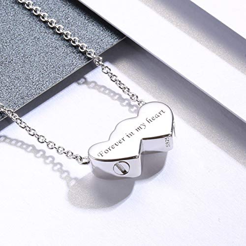 Sterling Silver Urn Ash Necklace Holds Two Cremation Jewelry for Women