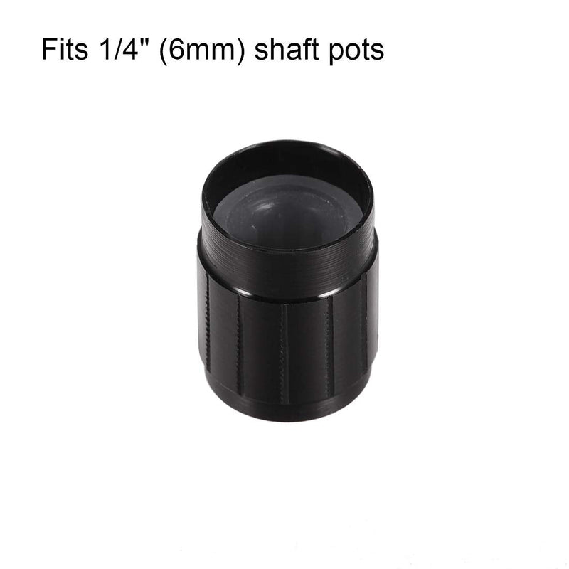 [Australia - AusPower] - uxcell 3pcs Potentiometer Knob Cover Cap Black Aluminum 6mm Shaft Dia. Rotary Knob 13mm Dia. X 17mm Height Volume Control Knob 