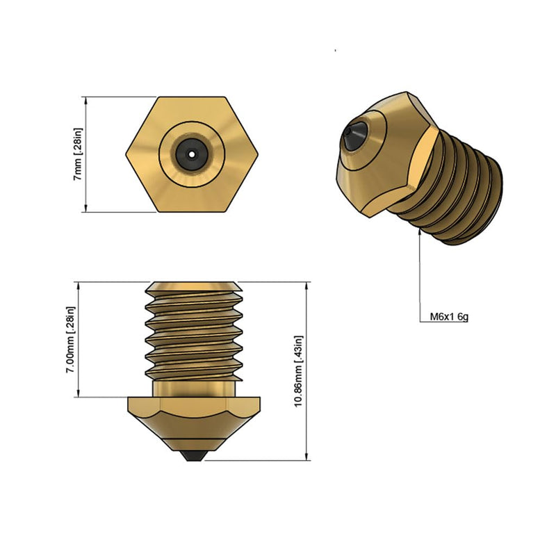 [Australia - AusPower] - Diamond PCD Tip 3D Printer Nozzles, Hardened High Precision for Bambu Lab P1P / P1S / X1 / X1C Upgraded Hotend High Speed 3D Printing (Bambu Lab, 0.4mm) Diamond 