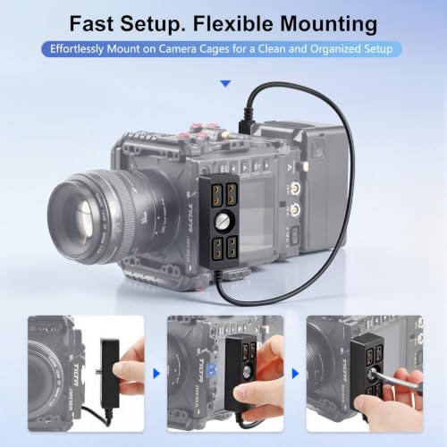 Alvin's Cables Dtap Splitter with Screw Power Cable for V-Mount|Gold-Mount Battery, Dtap Male to 4 Port D Tap Female Splitter Hub for ARRI RED Teradek SmallHD SmallRig 40cm/15.7in 40cm/15.7in Cable with Screw