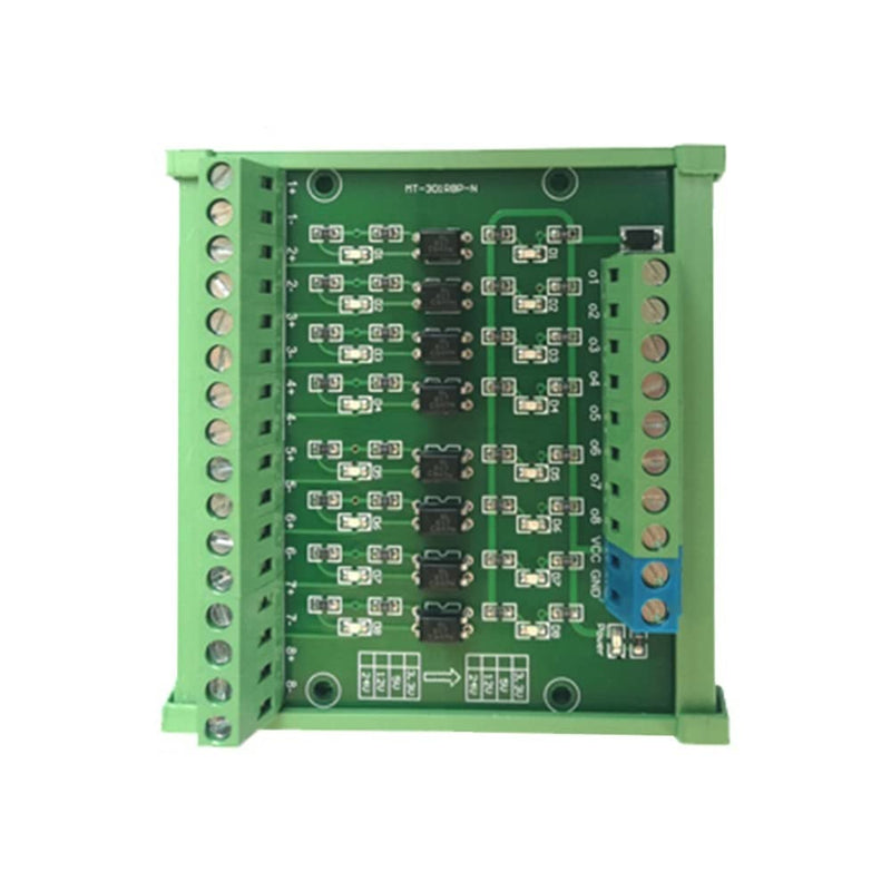 DONGKER Optocoupler Isolated Module,DC 24V to 5V 8-Channel Optocoupler Relay Module PLC-PNP Signal Converter