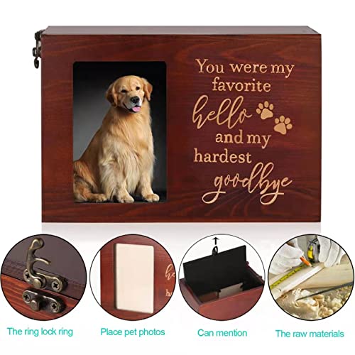 DGDCDV Pet Memorial Urns for Dogs or Cats Ashes with Photo Frame Goodbye Large