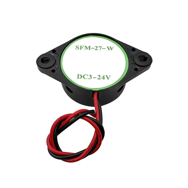 [Australia - AusPower] - 3PCS DC 3-24V 90dB Active Piezo Electronic Buzzer Beep Tone Alarm Ringer Continous Sound (Black) SFM-27-W black 