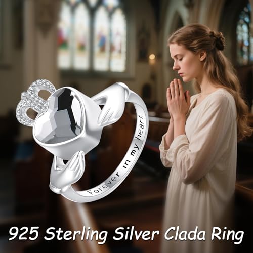 Urn Ring for Ashes Sterling Silver Urn Ring Keepsake Memorial Jewelry Gifts for Women claddagh