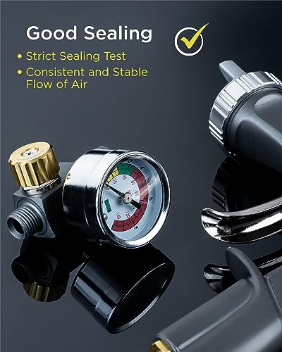 InoKraft Air Compressor Regulator 1/4" NPT, for Spray Guns and Pnuematic Tools, Good Tightness, Precise, 0-140 PSI