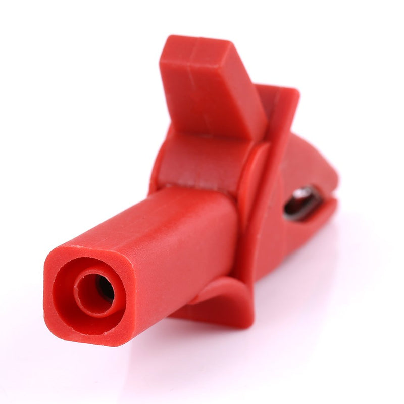 [Australia - AusPower] - 2pcs Fully Insulated Alligator Alligator Clip Large Dolphin Gator Clips with 4mm Female for Oscilloscope Test Leads 