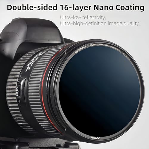 GREEN.L 77mm ND1000 Filter, 10 Stop ND Filter 77mm, Super Slim Multi-Layer Nano Coatings Fixed Neutral Density Filter Nano Coating ND1000