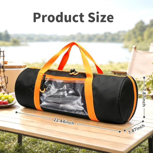 Wigojoy 22-inch black grill tool storage bag with inner divider for BBQ tools
