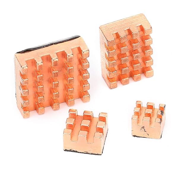 Pure Copper Heatsink Self Adhesive Passive Quiet Cooling with 4 Professional Heatsinks for All Raspberry Pi 4B Models