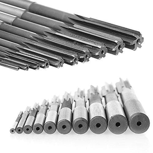 [Australia - AusPower] - Powertool HSS Reamer Straight Shank 10 Pack (3-12mm) H7 Durable HSS Reamer Set 10Pcs (3-12mm) H7 