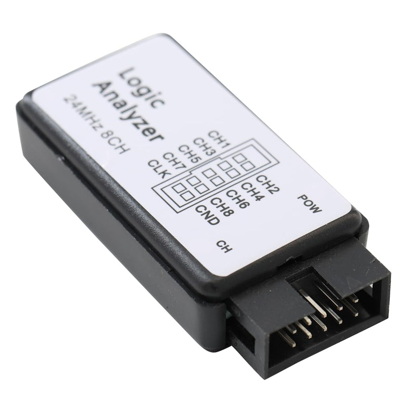 USB Logic Analyzer 24MHz MCU Debugging Tool Logic Analyzer 8 Channel UART IIC SPI with 12 Test Clips and USB Cable for Arduino for ARMFPGA