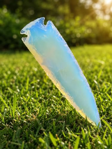 Opalite Arrowhead Hand Crafted Blue Opalite Arrowhead for Metaphysical Healing Crystal for Tarots Gift Symbol of Mystery Arrows 5.5-6" Inches