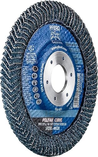 PFERD Tools Polifan Curve Serrated Washer Pack of 2 | Diameter 115 mm, Width M (11 mm), Z40, SGP Steelox | 67698032 for Precise Fillet Seam Machining Width M (11 mm) 115 Millimetres