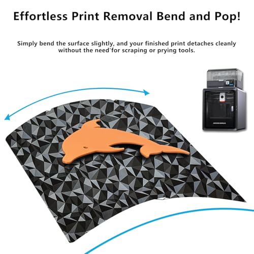 Double-sided printing PEI Heatingbed PEO-PET 3D printer Kobra S1 heated bed, carbon fiber + small diamond pla plate, 264x276mm textured spring steel print bed for Anycubic Cobra S1/Kobra S1 Combo