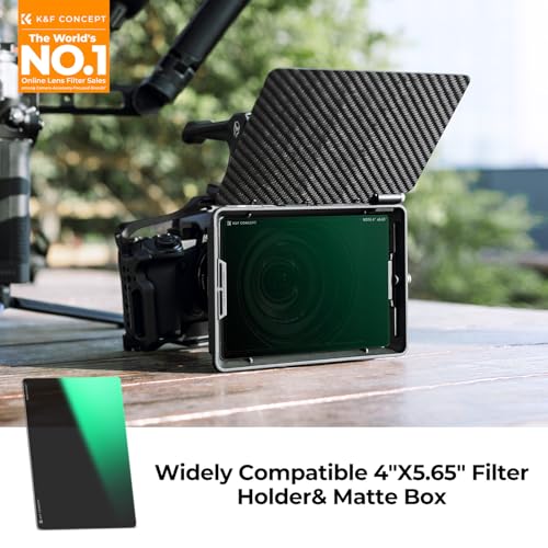 K&F CONCEPT 4" x 5.65" Square ND16 Filter Compatible with Matte Box