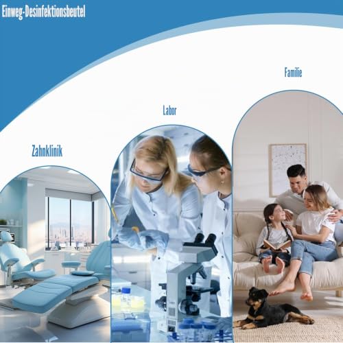Pack of 400 Sterilisation Bags, 90 mm x 260 mm + 90 mm x 165 mm + 70 mm x 260 mm + 57 mm x 130 mm Self-Adhesive Sterilisation Bags, Disposable Steriliser Bags for Cleaning Tools, Self Sterilisation Bags