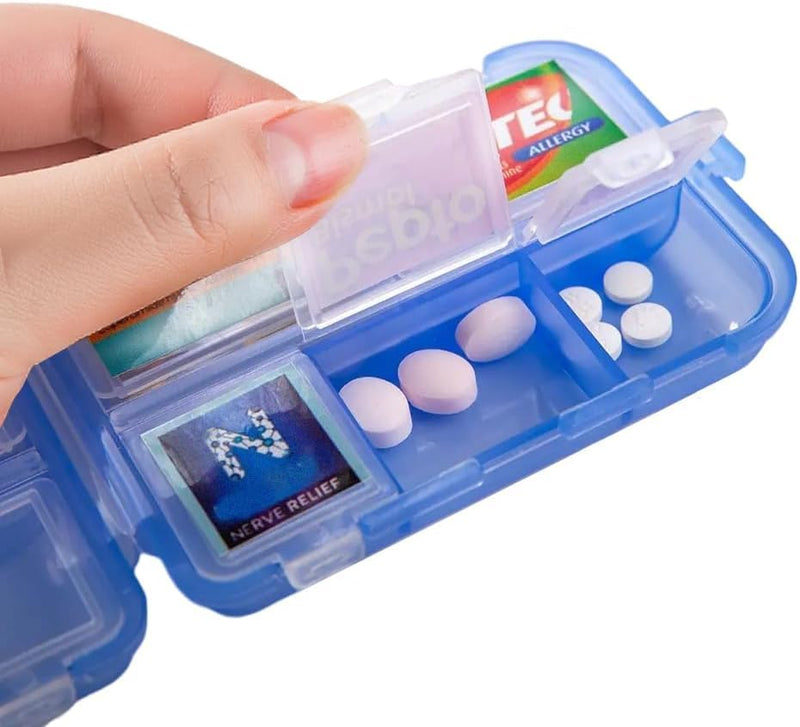 [Australia - AusPower] - Pill Organizer with Medicine Labels Travel Daily Pill Container Mini Medication Organizer Storage Pill Organizer Pill Case 7 Day Pill Organizer(Pink, 161 Lables) Pink Pill Box with Stickers 