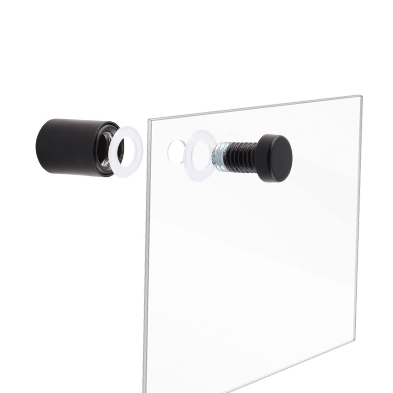 [Australia - AusPower] - 1/2" x 3/4" Sign Standoff Screws 24 Pcs Wall Standoff Mounts, Acrylic Standoff Screws Glass Standoff Acrylic Wall Mount Hardware Kit for Glass Acrylic Signs Boards, Black 1/2" x 3/4",24 Pcs 