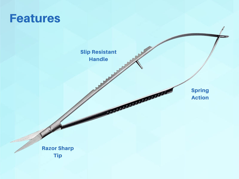 [Australia - AusPower] - Bundle of 5.5Spring Action Micro Castroviejo Scissors straight Set Snip Stitch 