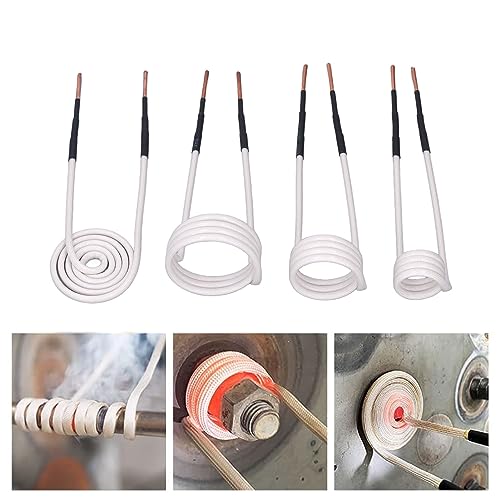 Induction Heating Coils, 4-Piece Induction Heating Coil Kit, Induction Coil with 1200℃ Heat Resistant High Frequency HVAC Heater, Heaters and Accessories, Default