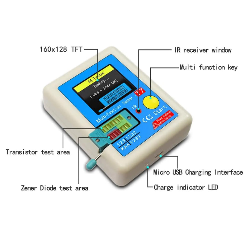 DollaTek Transistor Tester Multifunction TFT Diode Triode Capacity Tester LCR ESR NPN PNP MOSFET IR