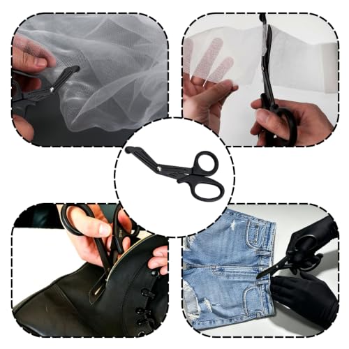 Pack of 3 Medical Bandage Scissors, Bandage Scissors, Rescue Scissors, Stainless Steel Bandage Scissors, Medical Scissors for Nurses, Medical Students, Emergency Room