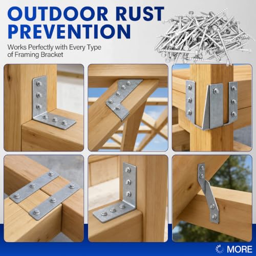 Vikua #9 x 2-1/2-inch heavy-duty joist hanger wood screws, 500-piece box, mechanically galvanized finish