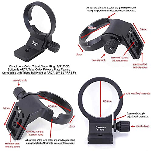 Lens Collar Tripod Mount Ring Compatible with Sigma 35mm f/1.4 DG HSM Art, 35mm f/1.2 DG DN Art, 50mm f/1.4 DG HSM Art (E-Mount) Lens, Support Bracket Bottom is Arca-Swiss Fit Quick Release Plate