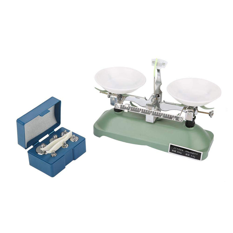 200G/0.2G Mechanical Tray Scale, Mechanical Lab Scale with Weights, Laboratory Teaching Equipment for Chemical Physics, Easy to Use