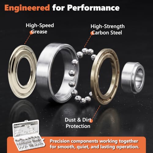 72 PCS 6 Sizes Deep Groove Ball Bearings Assortment 72PCS SAE