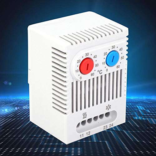 Temperature Controller, PC Temperature Controller Switch Open/Close Supports 12-250V Wide Voltage Input Adjustable Mechanical Thermostat 0-60 ZR011(ZR011)