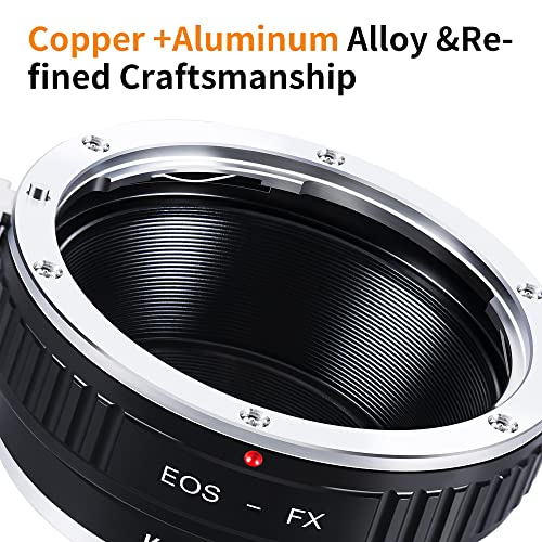 K&F Concept Lens Mount Adapter EOS EF/EFS Lens to Fuji FX Mount X-Pro1 X Camera X-Series Mirrorless Cameras EOS-FX