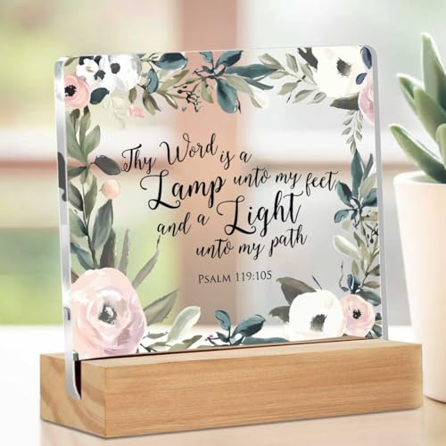 Christian Gifts for Women, Inspirational Quotes Acrylic Decor Sign, Religious Gifts for Mom Friends Coworker Sister, Bible Verse Desk Gadgets Table Top Cubicle Decor Accessories Multicolour 02332