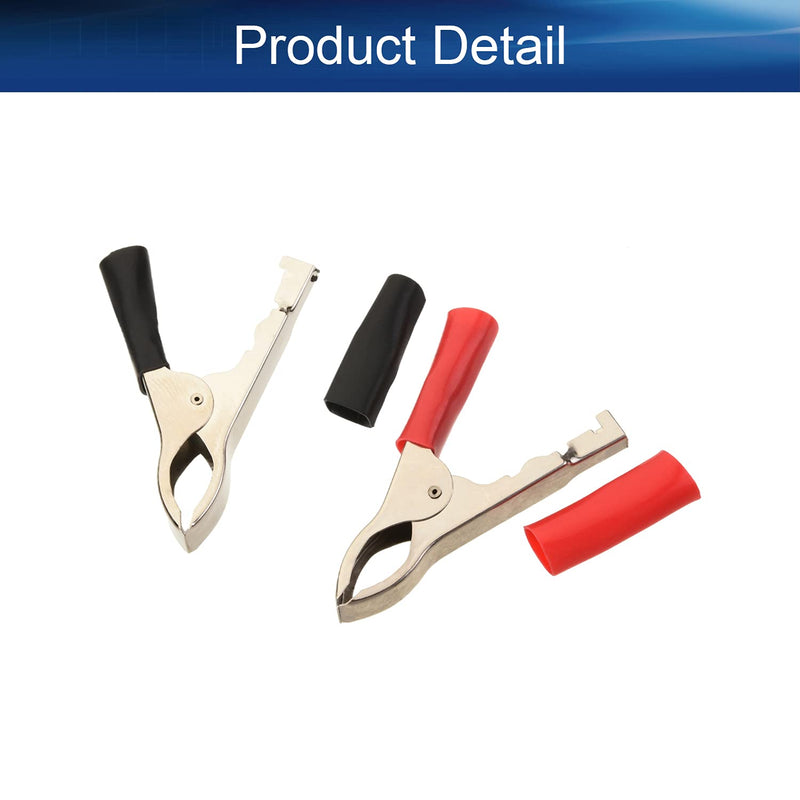 [Australia - AusPower] - Heyiarbeit 4Pcs 5A Heavy-Duty Insulated Alligator Clips,Battery Electrical Test Clips for Car Auto Vehicle Boat Red and Black 