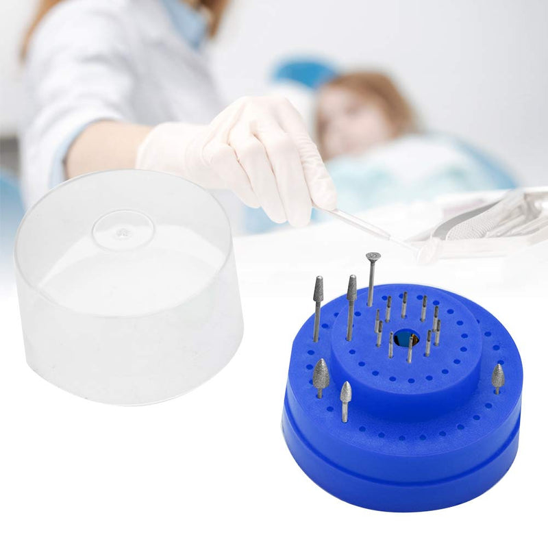 [Australia - AusPower] - Bur Holder, 60 Holes Slots Burs Block Burs Holder Block Case Opening Box, Block Case Organizer Instrument (Blue) Blue 
