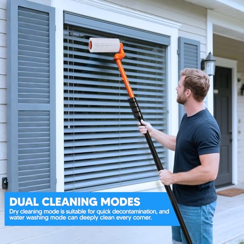 Electric Solar Panel Cleaning Brush - Replacement Heads, Cleaning Roller Brush for PV Systems, Windows, Patio Roofs, Conservatories White
