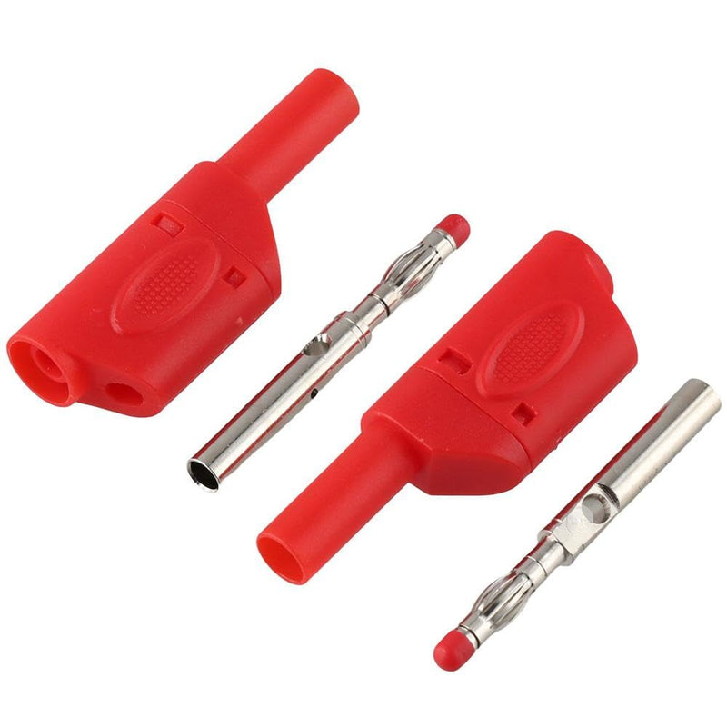 [Australia - AusPower] - FEIYING 10Pcs Insulated Multimeter Test Leads, 4mm Male Sheath Stackable Banana Plug Wire Solder, Banana Plug Connector Safety Banana Plug Adapter 