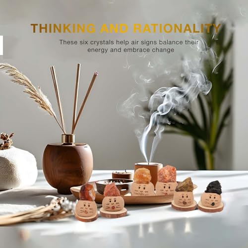 Healing Crystals Gift Set, Zodiac Signs Healing Crystals Stone with Horoscope Box Set, Aries Leo Sagittarius Crystal Healing Stones Gifts Fire Signs