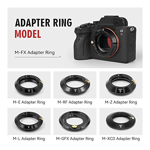 TTARTISAN M Lens to Fuji X Adapter, X-Mount Lens Adapter Ring Compatible with X-A1 X-A10 X-A2 X-A3 X-H1 X-T1 X-T10 X-T2 X-T20 X-T3 X-T30 X-PR01 X-PR02 X-PR03 Cameras M-X Adapter
