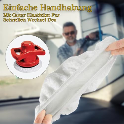Set of 4 Lambswool Polishing Covers for Einhell Cordless Car Polisher CE-CB 18/254 Li, CC-PO 90, Polishing Machine Battery for Einhell, for 220 mm - 250 mm Polishing Attachment