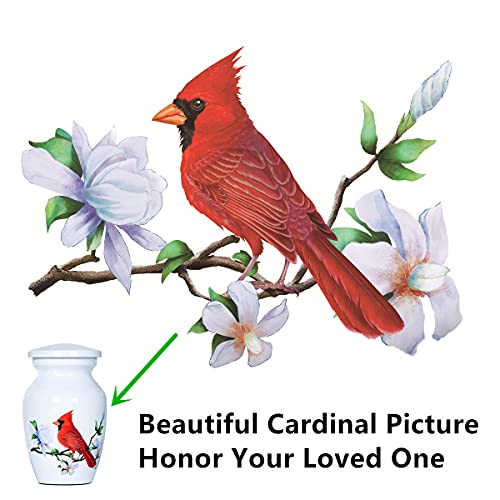 Small Cardinal Urn for Human or Pet Ashes, 4 Mini Funeral Memorial Urns 4 Keepsake Urns