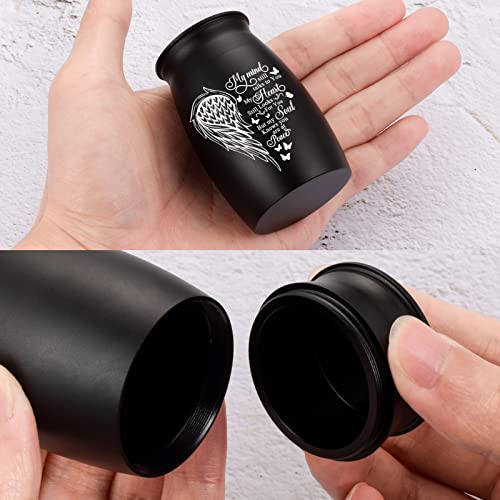 Small Urns for Human Ashes Aluminum Mini Urn for Ashes Wing Small Cremation Urn Memorial Keepsake Ash Holder-My Mind Non Custom-My mind still talks to You