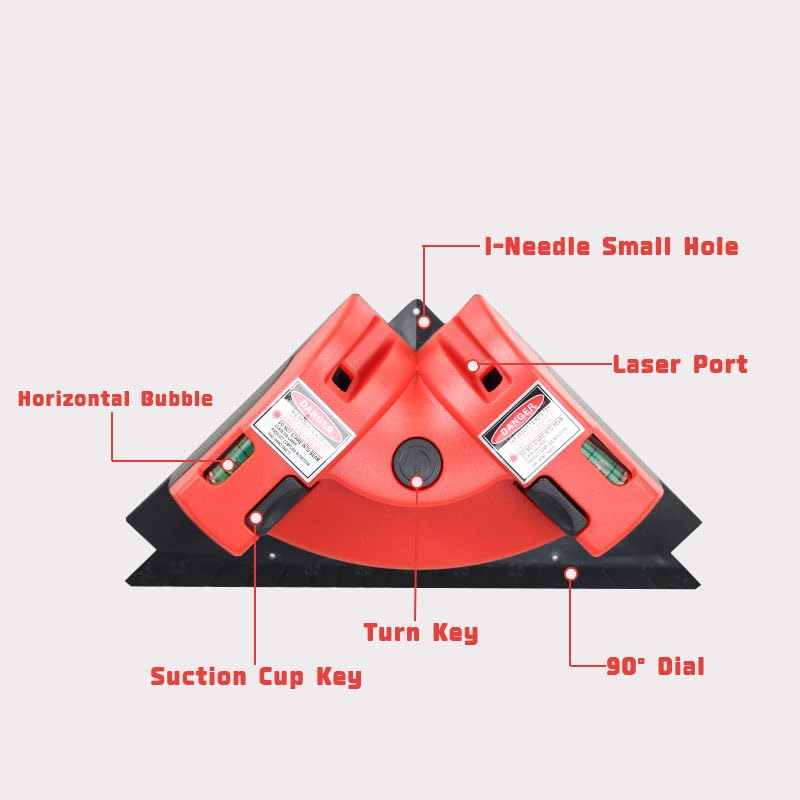 Square Laser Level Right Angle for Flooring & Tile Installation Red